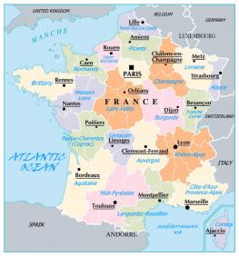 Туристическая карта Франции