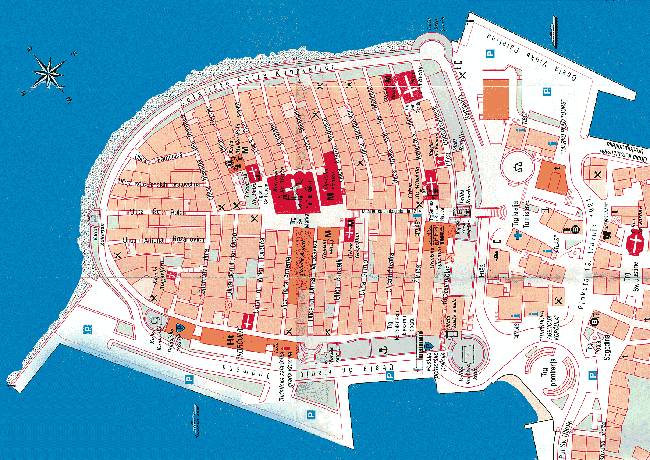 Карта старого города на острове Корчула