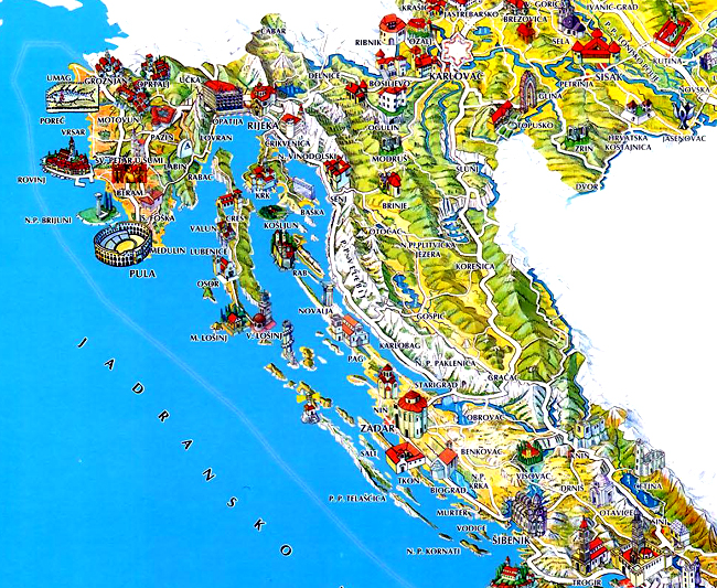 Туристическая карта Хорватии