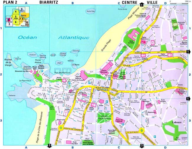 Биарриц - Biarritz - карта города - фото