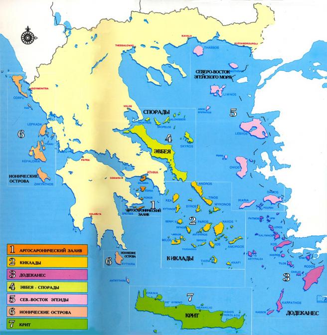 Карта Греции. Карта островов Греции